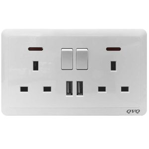 ابريز انجليزي عدد 2 مع كبسة و لمبة و شاحن نظام انجليزي QVQ