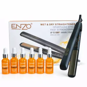 ستريتنر ENZO 1080 + 4 Vitamin C<BR>ENZO 1080 Hair Straightener + 4 Vitamin C Serums