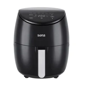 مقلاة هوائية سونا 1500 واط بسعة 5.2 لتر وتحكم بدرجات الحرارة لون اسود<br>Sona Air Fryer 5.2 L 1500 W Black
