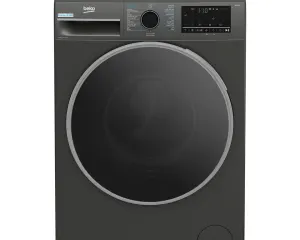 dada-0796 - مؤسسة العبقري الصغير للتجارة الالكترونية Front-loading Beko washing machine with a large circular door and control panel on top.