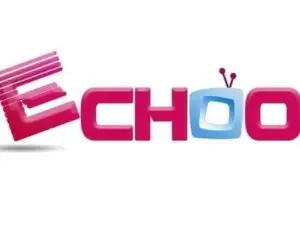 Logo showing the word 'ECHOO' in pink bold letters, with a blue square 'O' and a magenta brush stroke on the left.