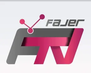 Fajer logo: gray and pink stylized letters with a pink network-node icon above the wordmark, conveying a tech/modern brand.