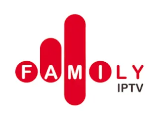 Family IPTV logo featuring red circular letter markers spelling FAMILY with a vertical red bar and the text IPTV on the side.