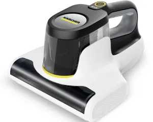 dada-0806 - مؤسسة العبقري الصغير للتجارة الالكترونية Kärcher handheld steam cleaner with a transparent water tank and black front cleaning nozzle on a white base.