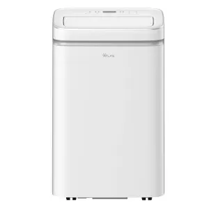 White top-loading washing machine with a control panel at the top and a closed lid.