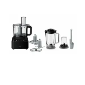 dada-0820 - مؤسسة العبقري الصغير للتجارة الالكترونية All-in-one kitchen appliance set: food processor with chopping bowl, blender jar, and attachments laid out on a white background.