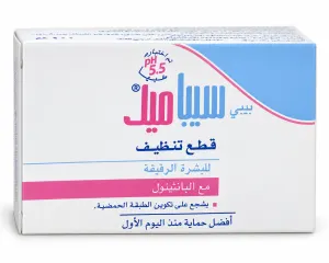 MASHARQA-0056 - مؤسسة العبقري الصغير للتجارة الالكترونية Product box for feminine hygiene item with Arabic text, mentions pH 5.5 and بانشيتول, white/pink/blue design surface visible on packaging