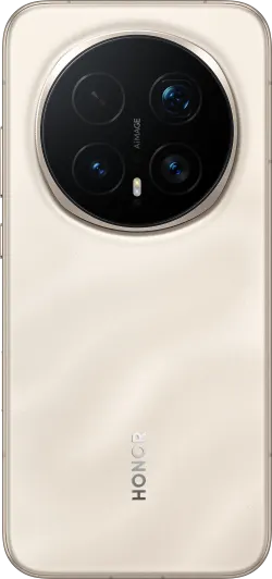 Back of a white Honor smartphone showing a circular multi-lens camera module with LED flash
