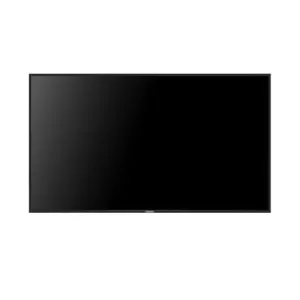 Black flat-screen television with a slim bezel on a white background, turned off.